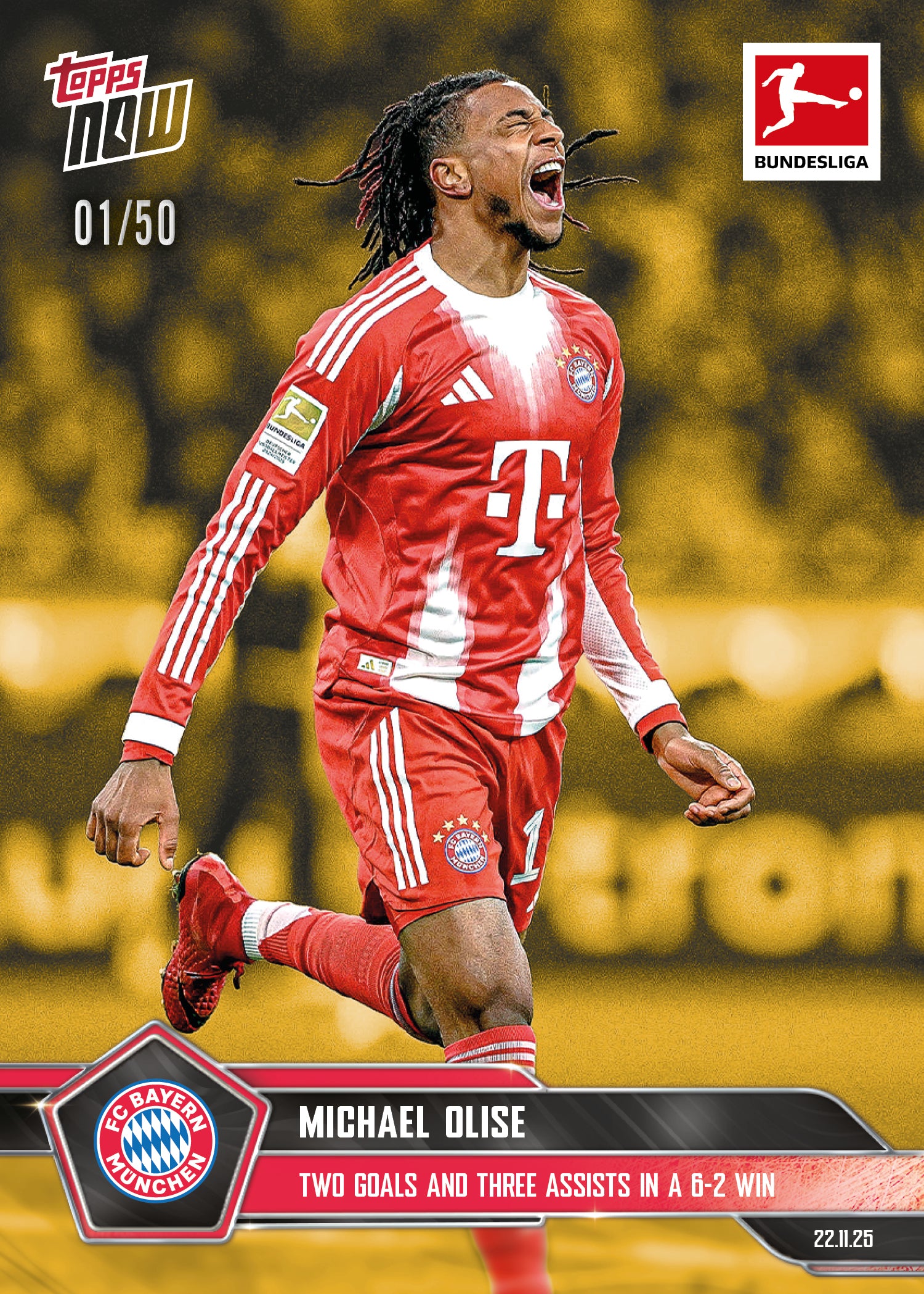 Michael Olise - 2025-26 Bundesliga Topps NOW - Card 64 PR: 980 - Image 6