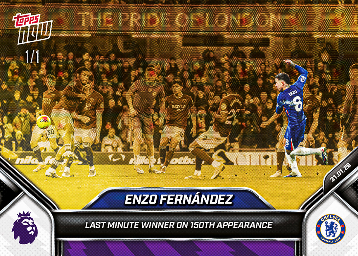 Alternative view of Enzo Fernández - 2025-26 Premier League Topps NOW - Card 120 - PR: 611