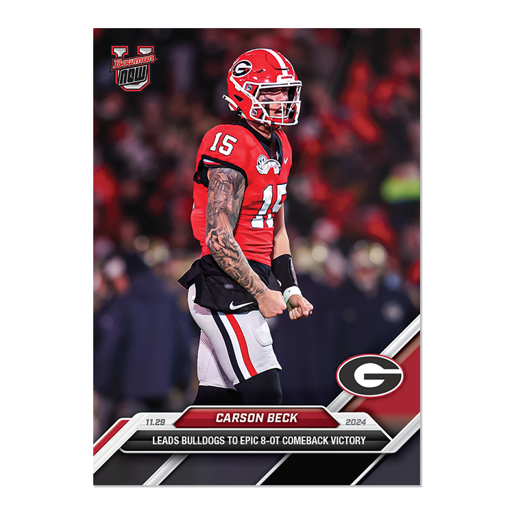 Carson Beck - 2024 Bowman U NOW Football Card 49 - PR: 371