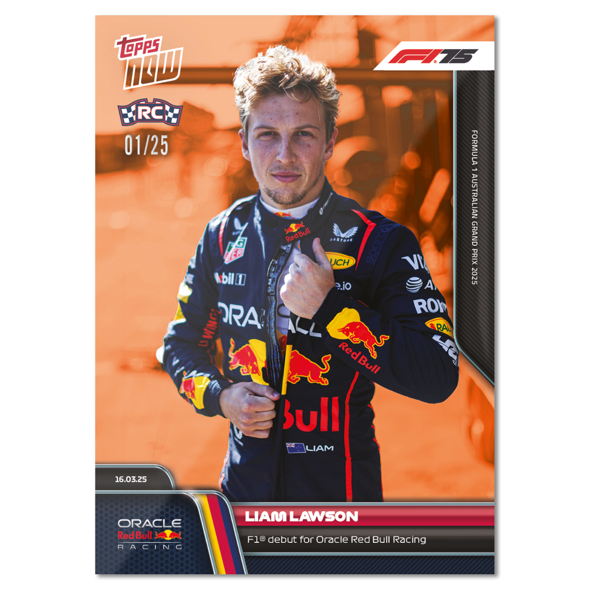 Liam Lawson - 2025 Formula 1 Topps NOW Card 17 - PR: 1195 - Image 6