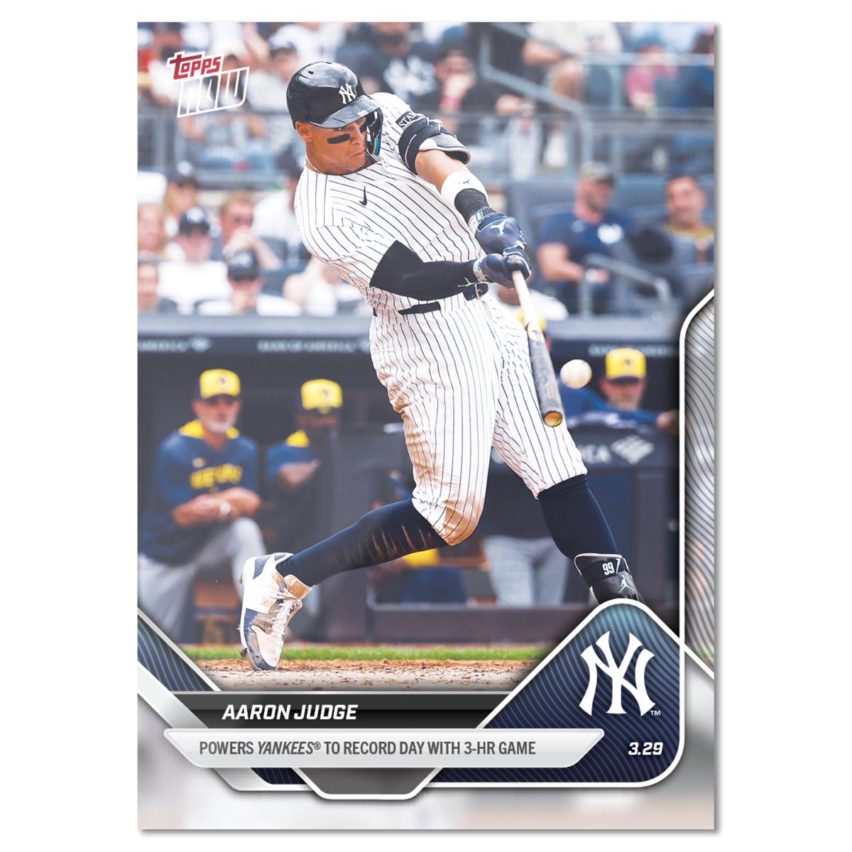 Aaron Judge - 2025 MLB Topps NOW - Card 18 - LOOK FOR RELICS and AUTO-RELICS - PR: 8755
