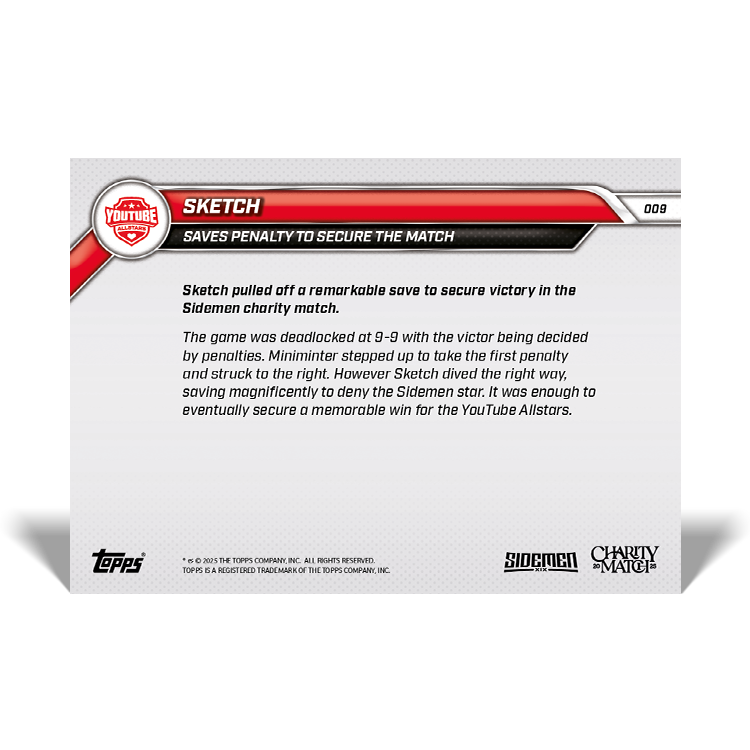 Sketch - 2025 Sidemen Charity Match Topps NOW Card 9 - LOOK FOR AUTO - PR: 491 - Image 8