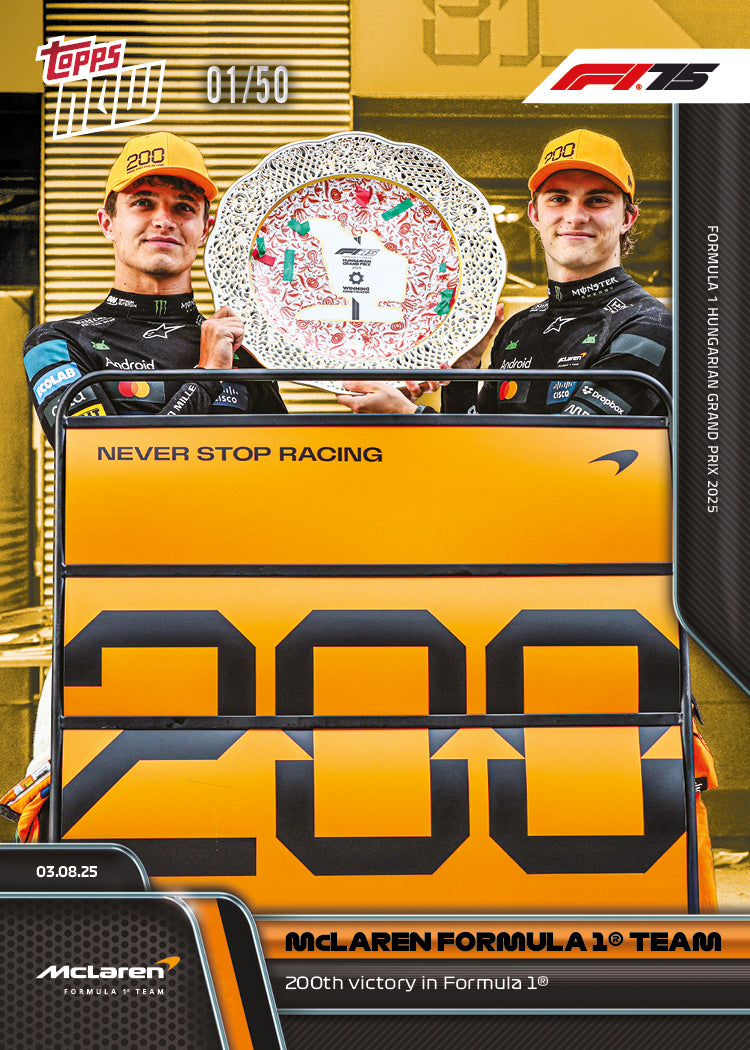 McLaren Formula 1 Team - 2025 Formula 1 Topps NOW - Card 54 - PR: 3428 - Image 6