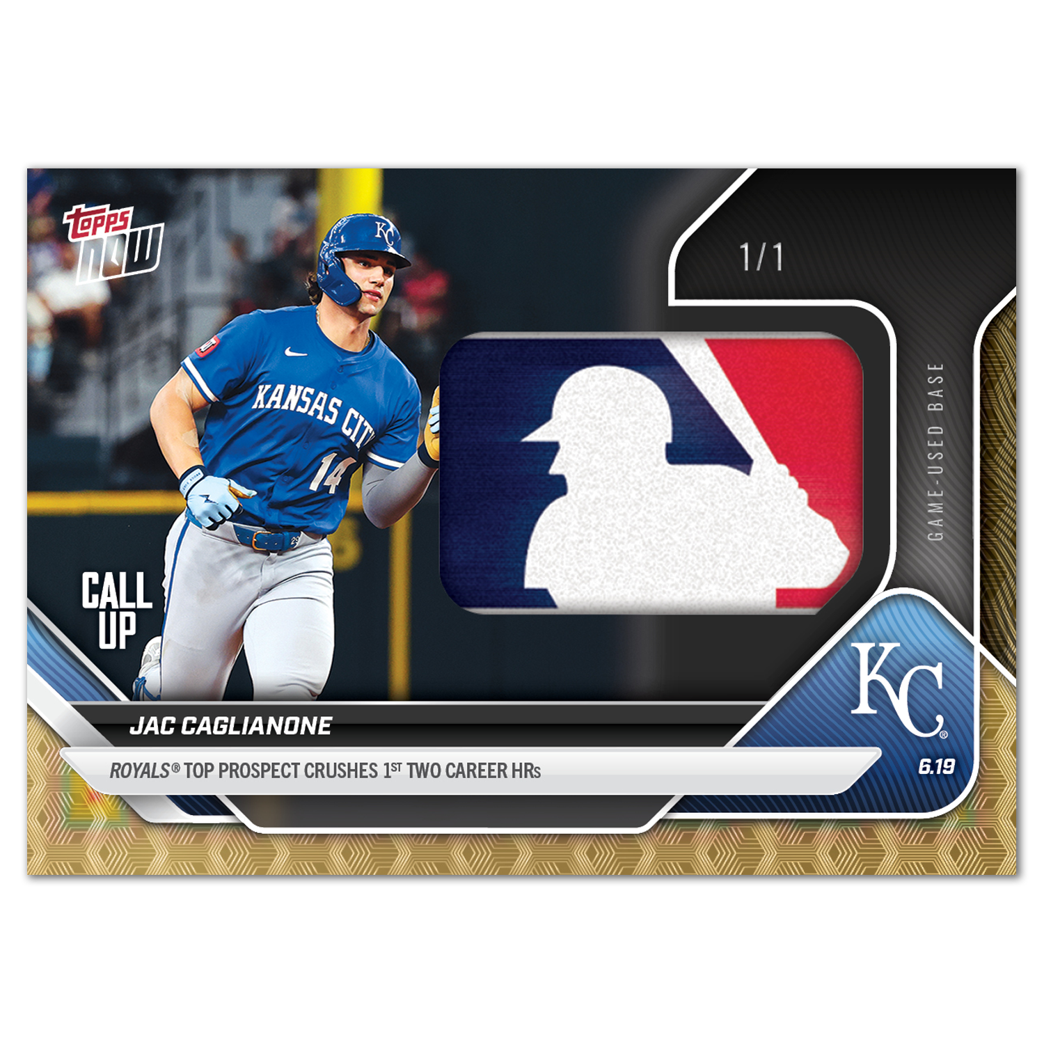 Jac Caglianone - 2025 MLB Topps NOW - Card 320 - LOOK FOR RELICS - PR: 11969 - Image 2