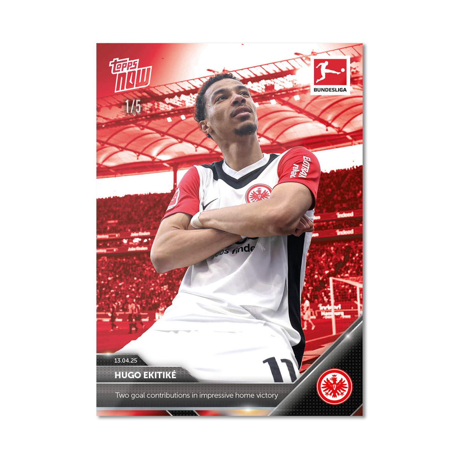 Hugo Ekitiké - 2024-25 Bundesliga Topps NOW Card 166 - PR: 40 - Image 4