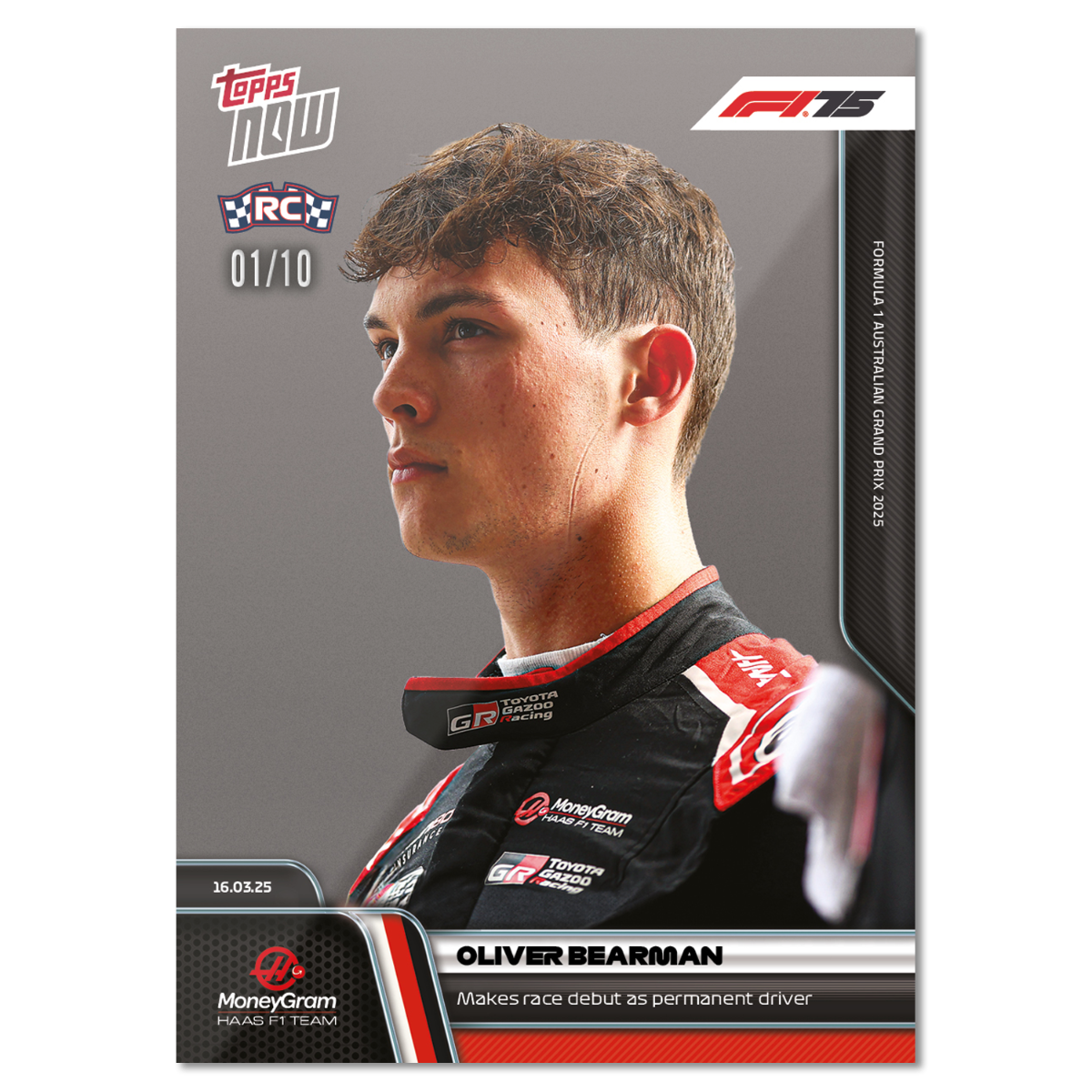 Oliver Bearman - 2025 Formula 1 Topps NOW Card 19 - PR: 1896 - Image 5