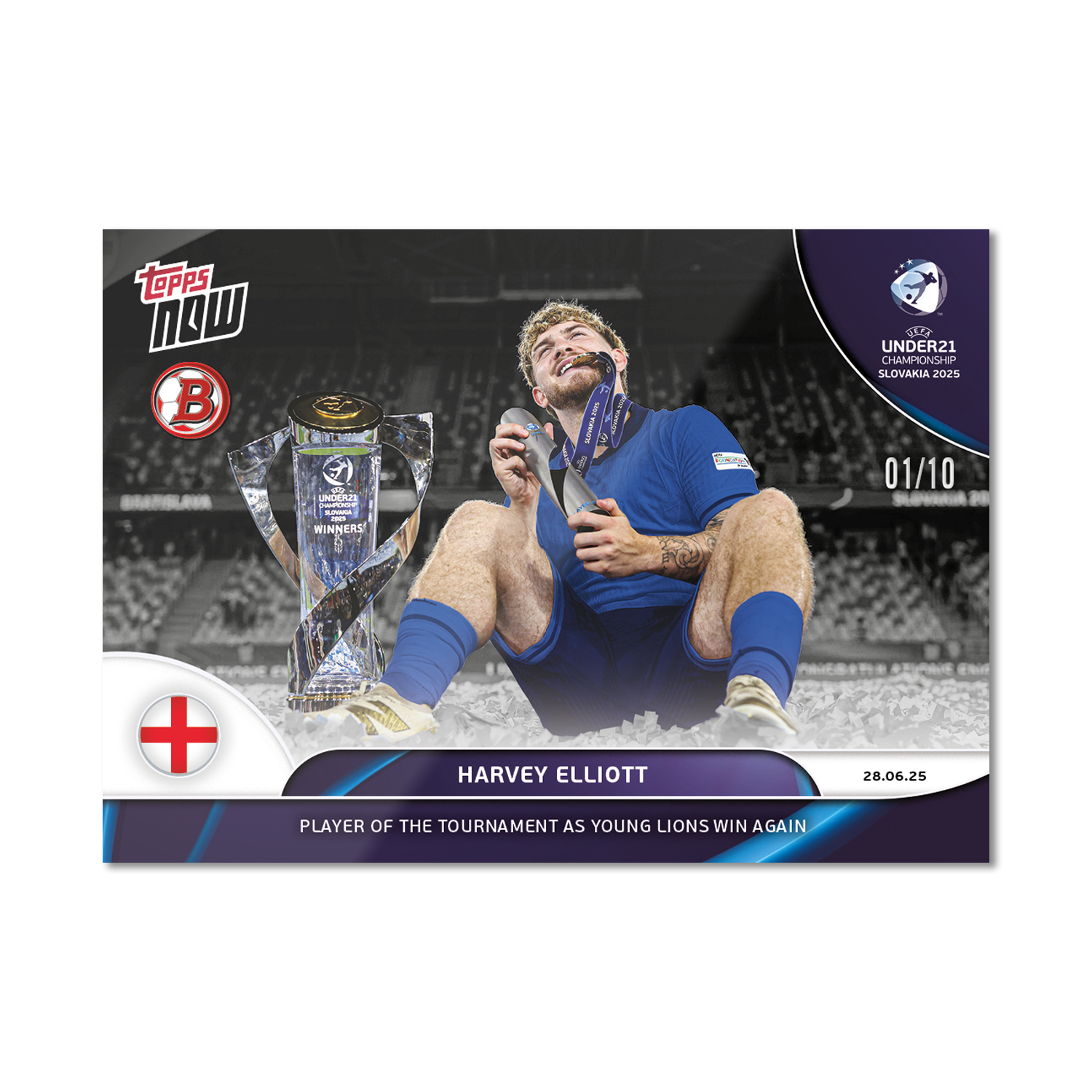 Harvey Elliott - 2025 UEFA Euro U-21 Topps NOW - Card 12 - PR: 433 - Image 4