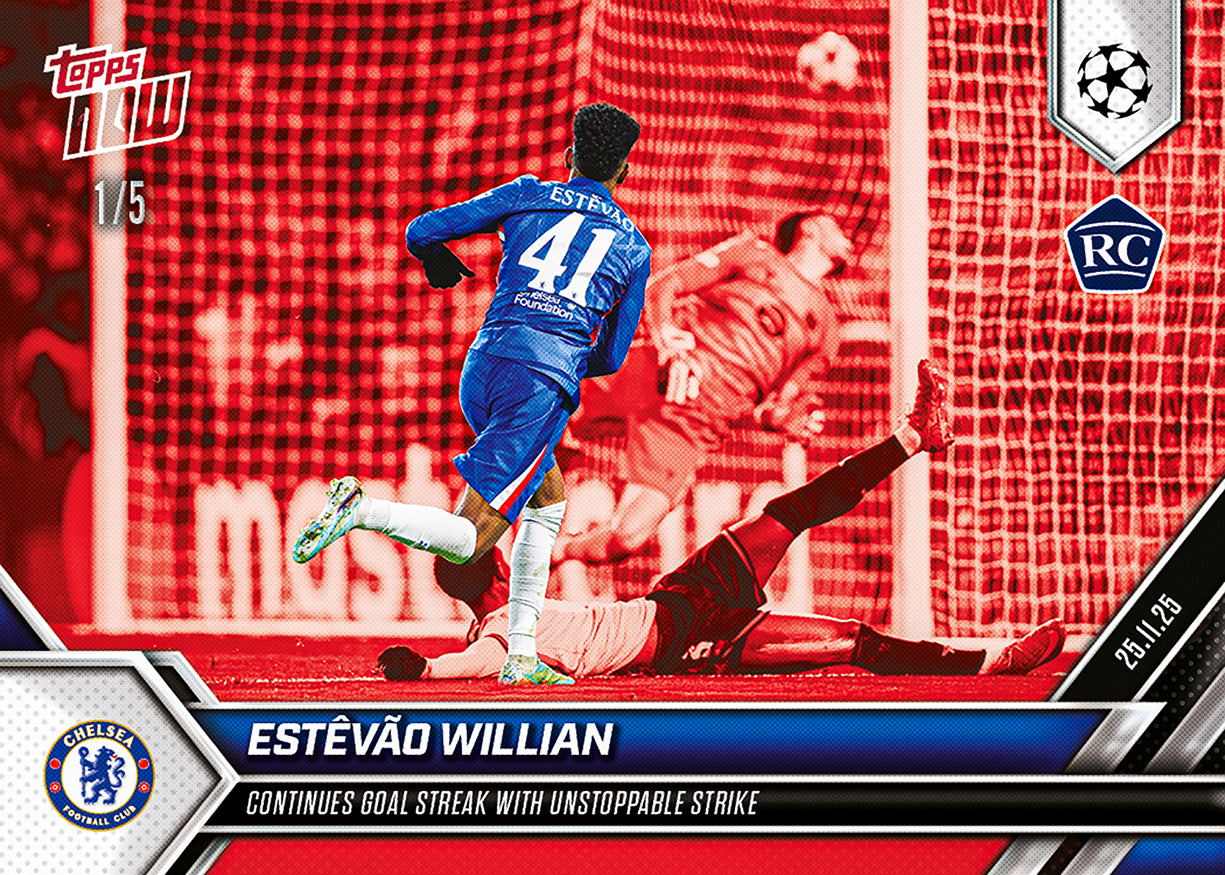 Estêvão Willian - 2025-26 UCL Topps NOW - Card 52 - PR: 7977 - Image 3