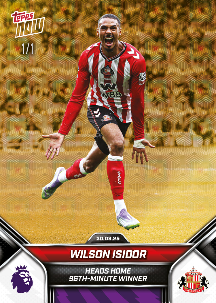 Alternative view of Wilson Isidor - 2025-26 Premier League Topps NOW - Card 13 - PR: 989