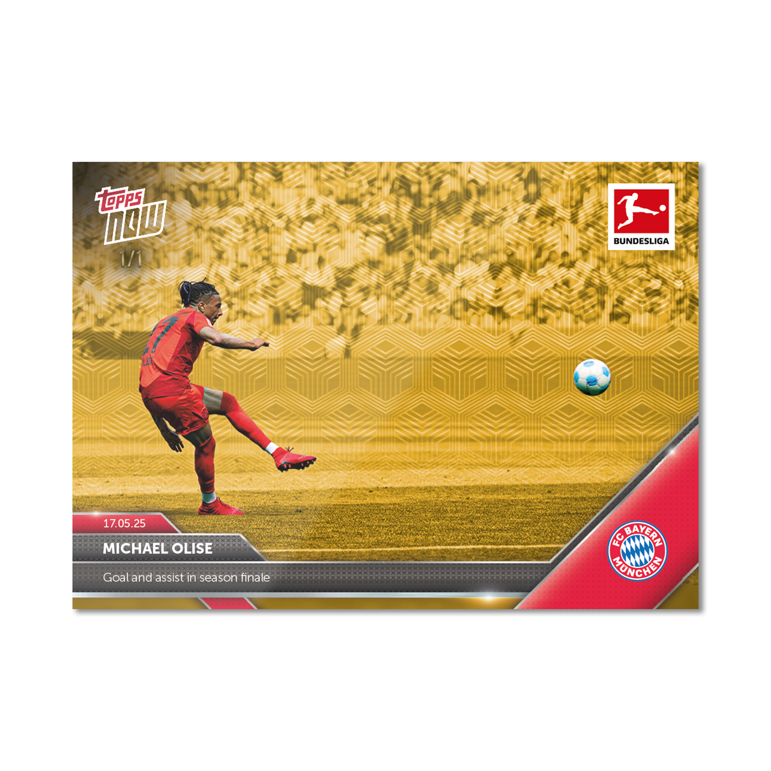 Michael Olise - 2024-25 Bundesliga Topps NOW - Card 193 - PR: 295 - Image 2