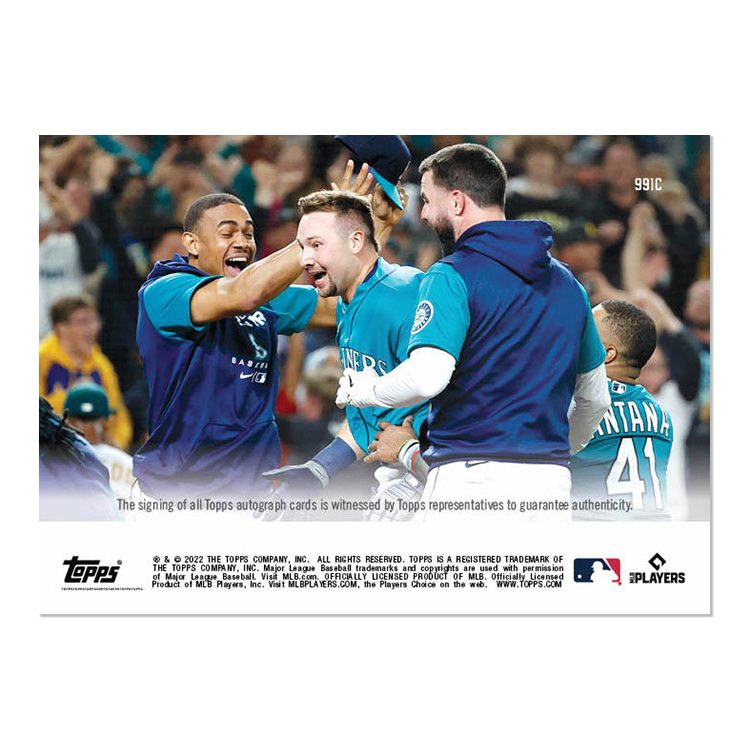 On-Card Auto # to 25 - Cal Raleigh - 2022 MLB TOPPS NOW Card 991C - Image 2