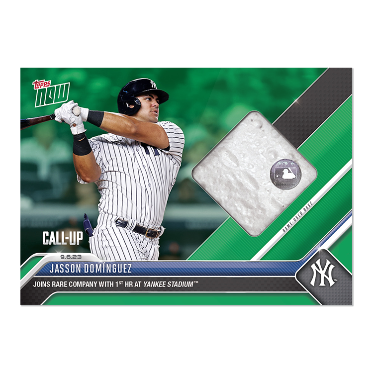 Game-used Base Relic # to 99 or Lower - Jasson Domínguez - 2023 MLB TOPPS NOW Card 827 - Image 4