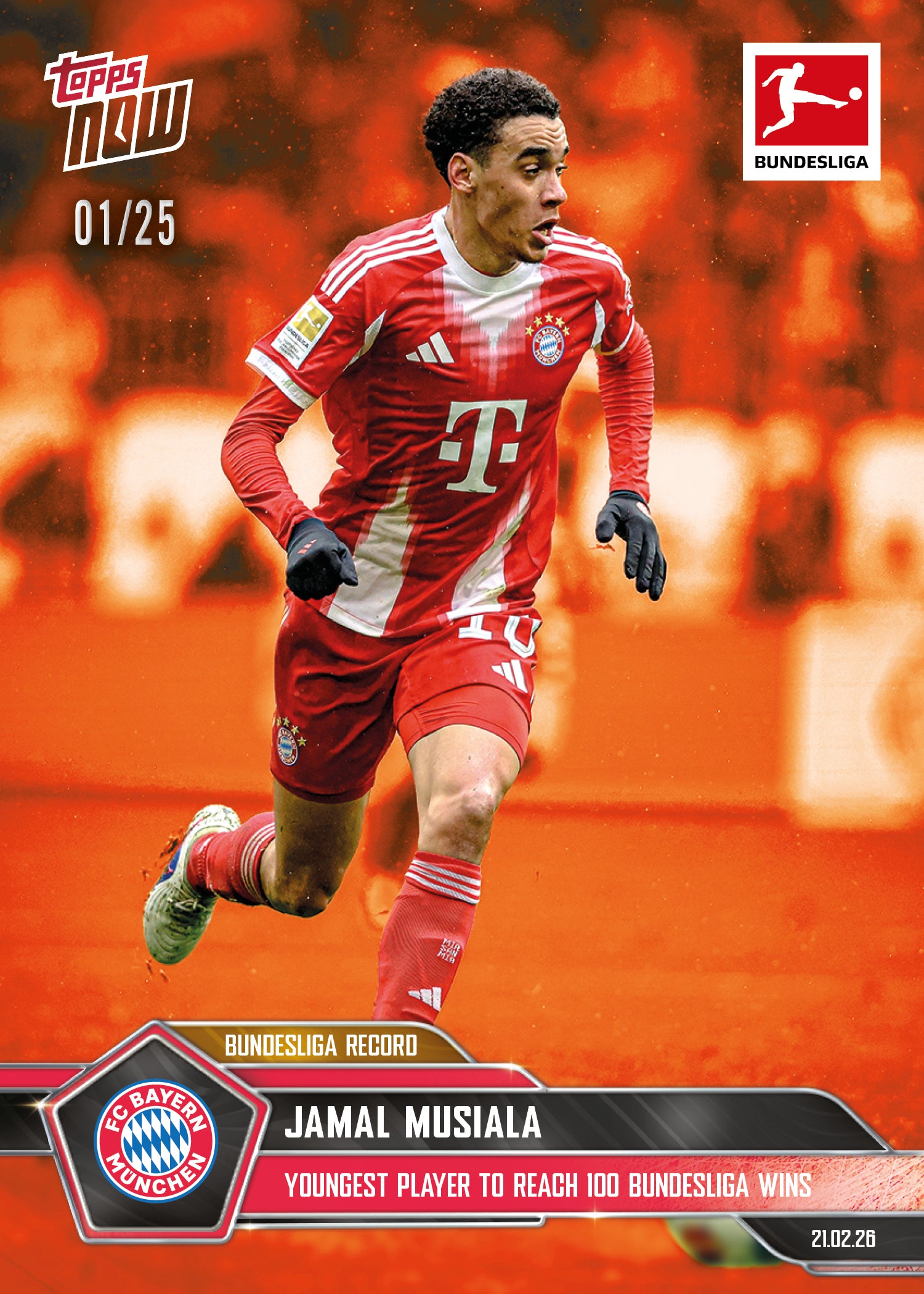 Jamal Musiala - 2025-26 Bundesliga Topps NOW - Card 128 - PR: 760 - Image 5
