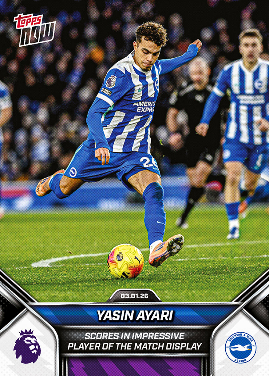Yasin Ayari - 2025-26 Premier League Topps NOW - Card 98 - PR: 194