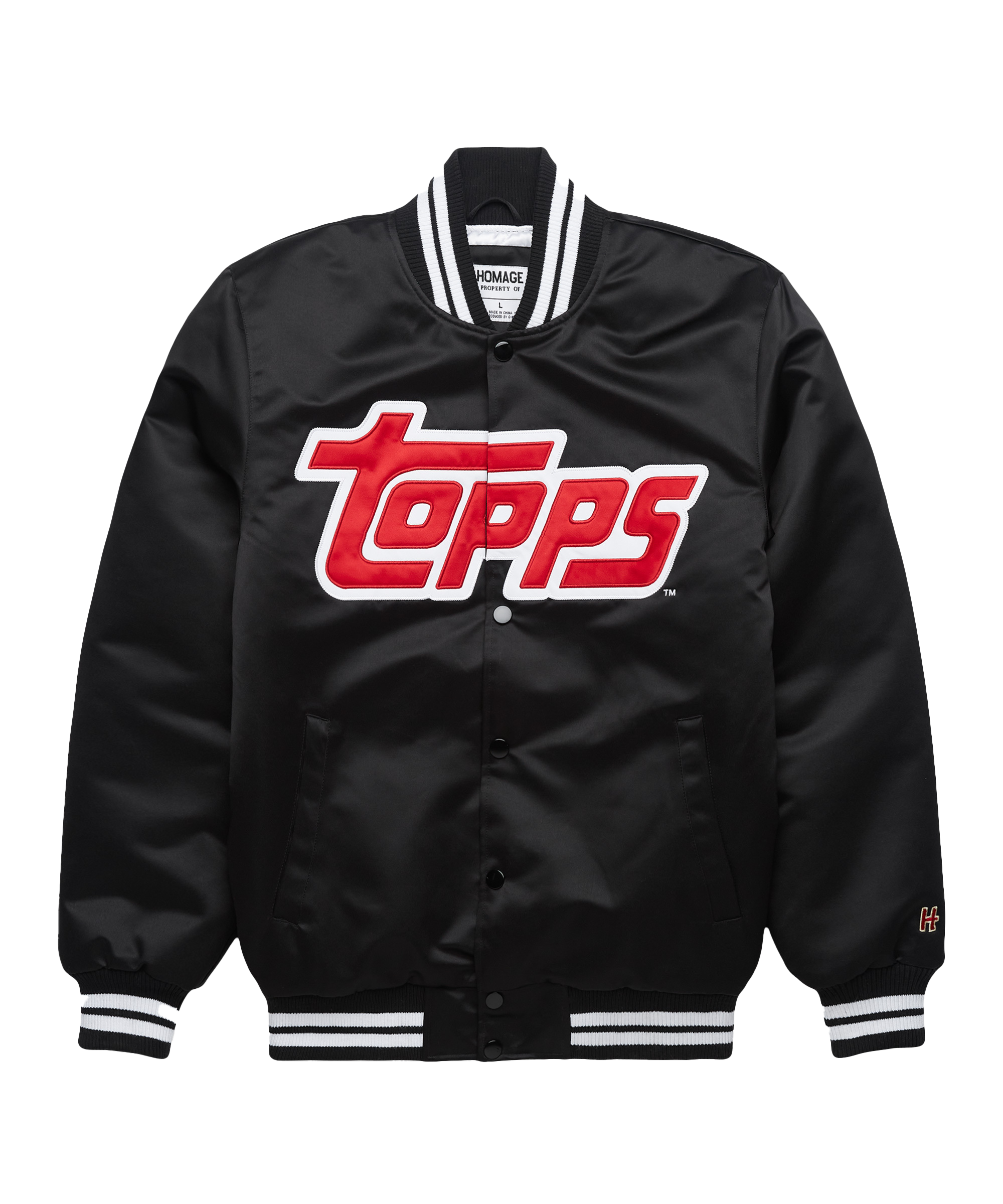 Topps Black Heavyweight Satin Bomber Jacket