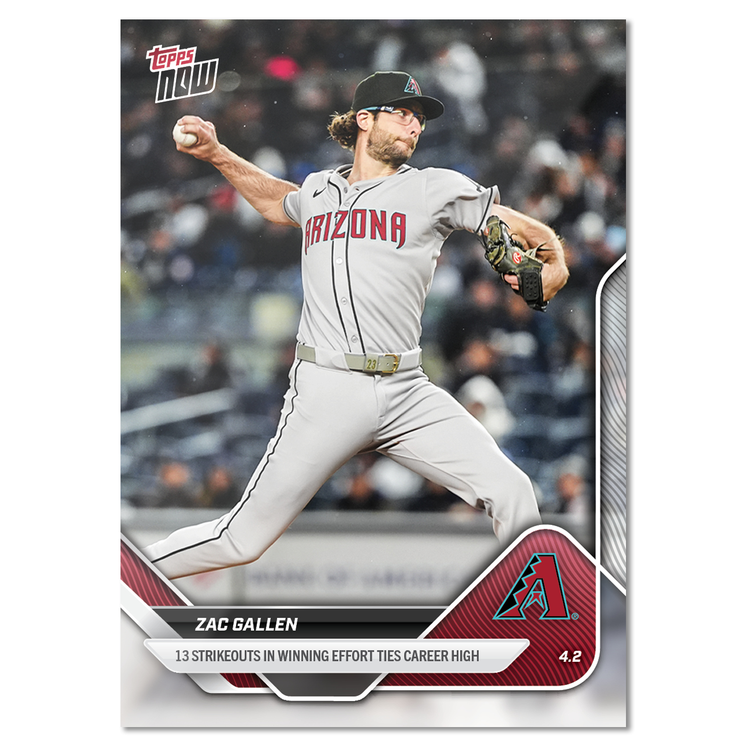 Zac Gallen - 2025 MLB Topps NOW - Card 34 - PR: 430
