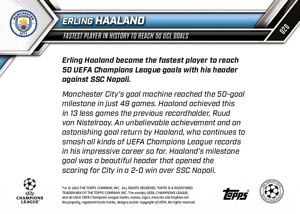 Erling Haaland - 2025-26 UCL Topps NOW - Card 20 - LOOK FOR AUTO - PR: 2266 - Image 8