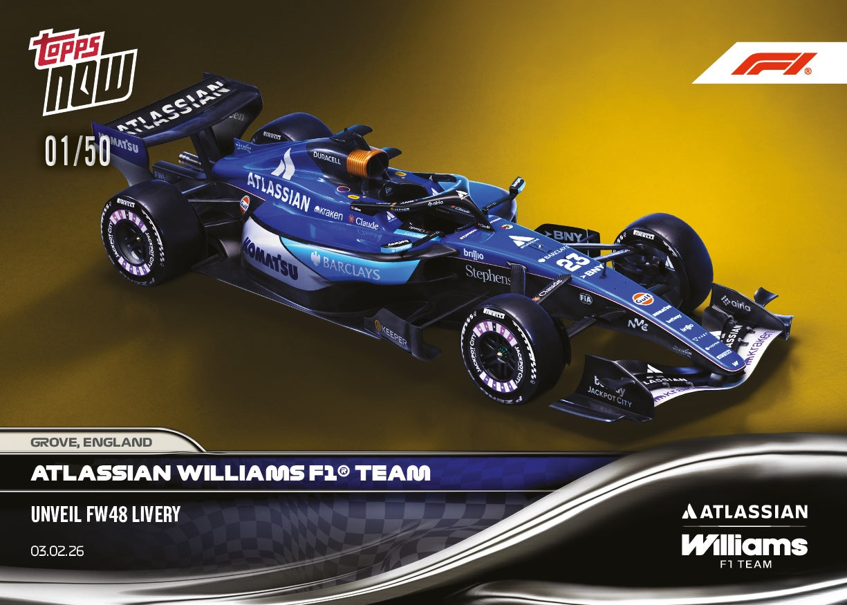 Atlassian Williams F1 Team - 2026 Formula 1 Topps NOW - Card 8 - PR: 1582 - Image 7