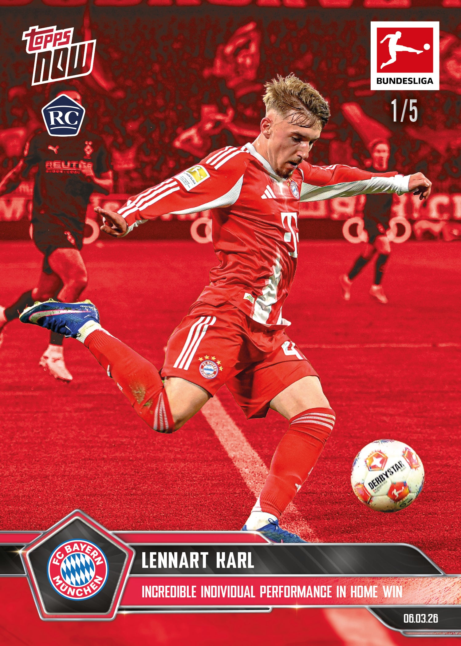 Lennart Karl - 2025-26 Bundesliga Topps NOW - Card 141 - PR:2005 - Image 3
