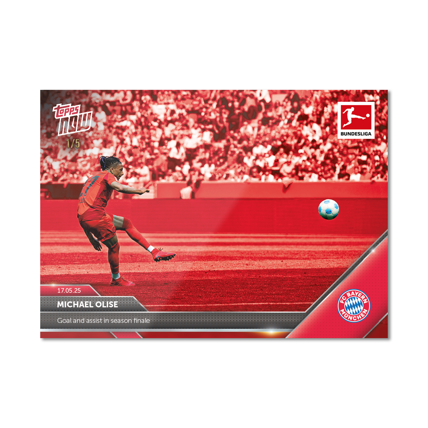 Michael Olise - 2024-25 Bundesliga Topps NOW - Card 193 - PR: 295 - Image 3
