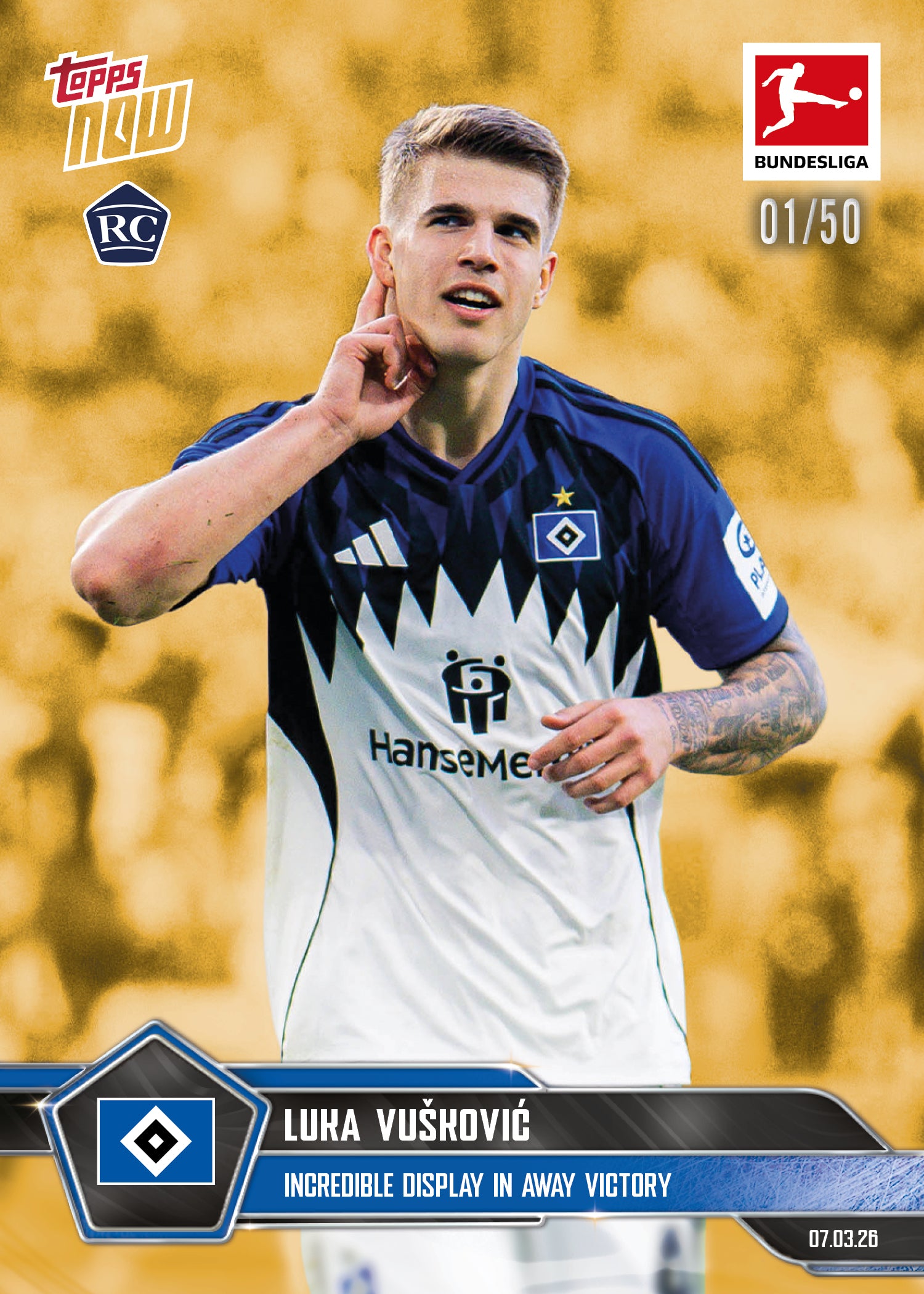 Luka Vušković - 2025-26 Bundesliga Topps NOW - Card 143 - PR:2432 - Image 6