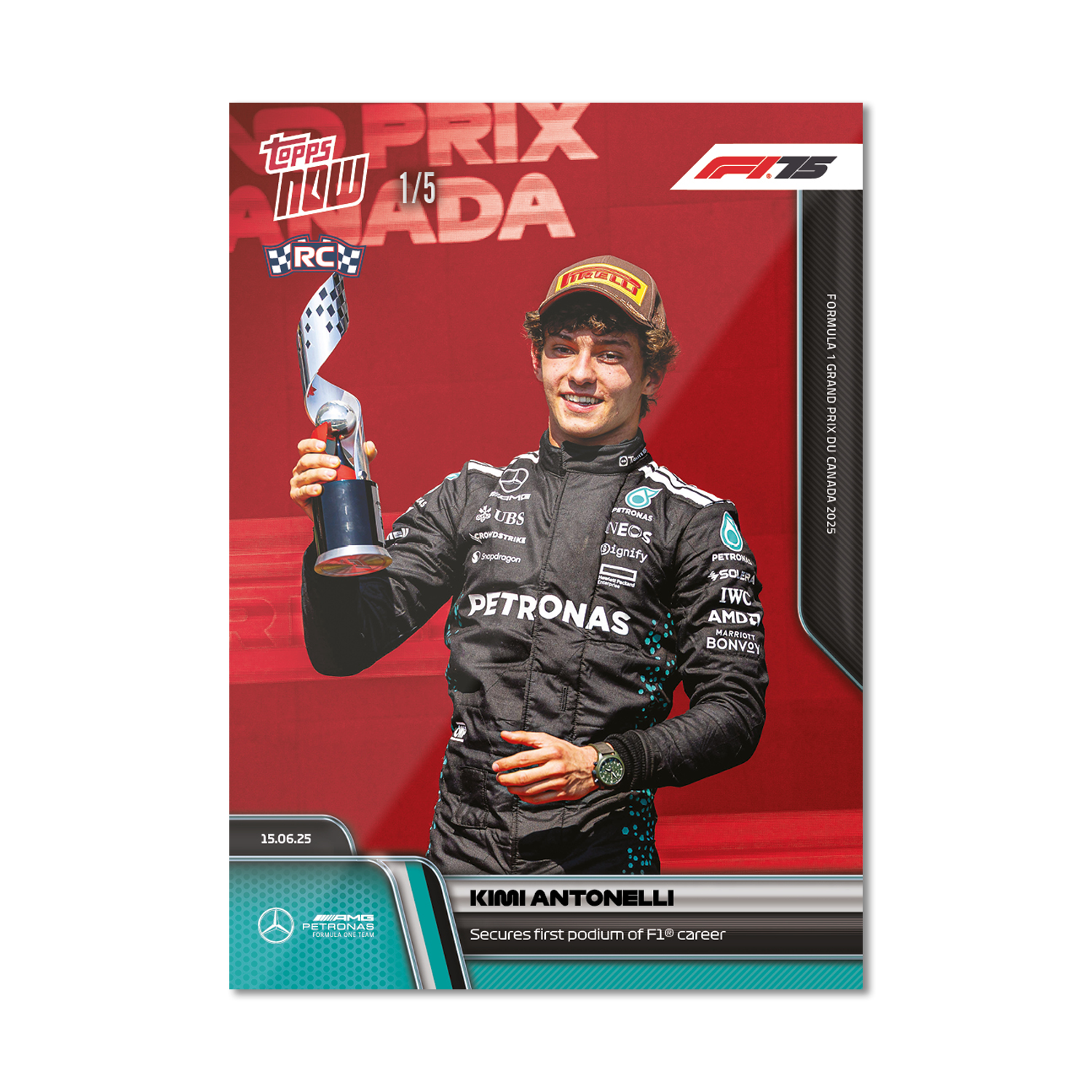 Kimi Antonelli - 2025 Formula 1 Topps NOW - Card 45 - PR: 9978 - Image 3