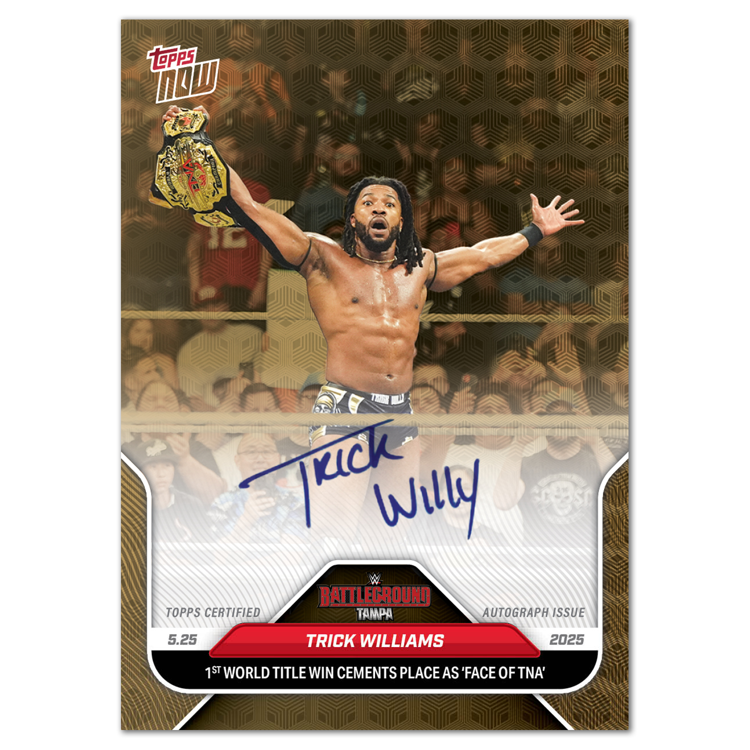 Trick Williams - 2025 WWE Topps NOW - Card 56 - LOOK FOR AUTOS - PR: 1160 - Image 2