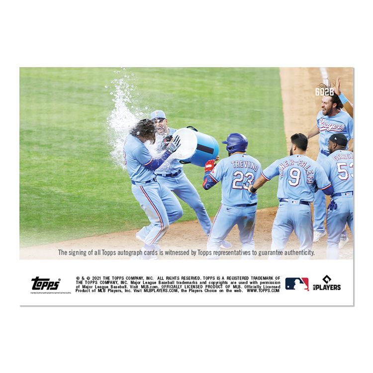 Alternative view of On-Card Auto # to 49 - Jonah Heim - 2021 MLB TOPPS NOW Card 602B