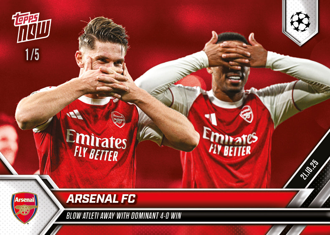 Arsenal FC - 2025-26 UCL Topps NOW - Card 36 - PR: 1493 - Image 3