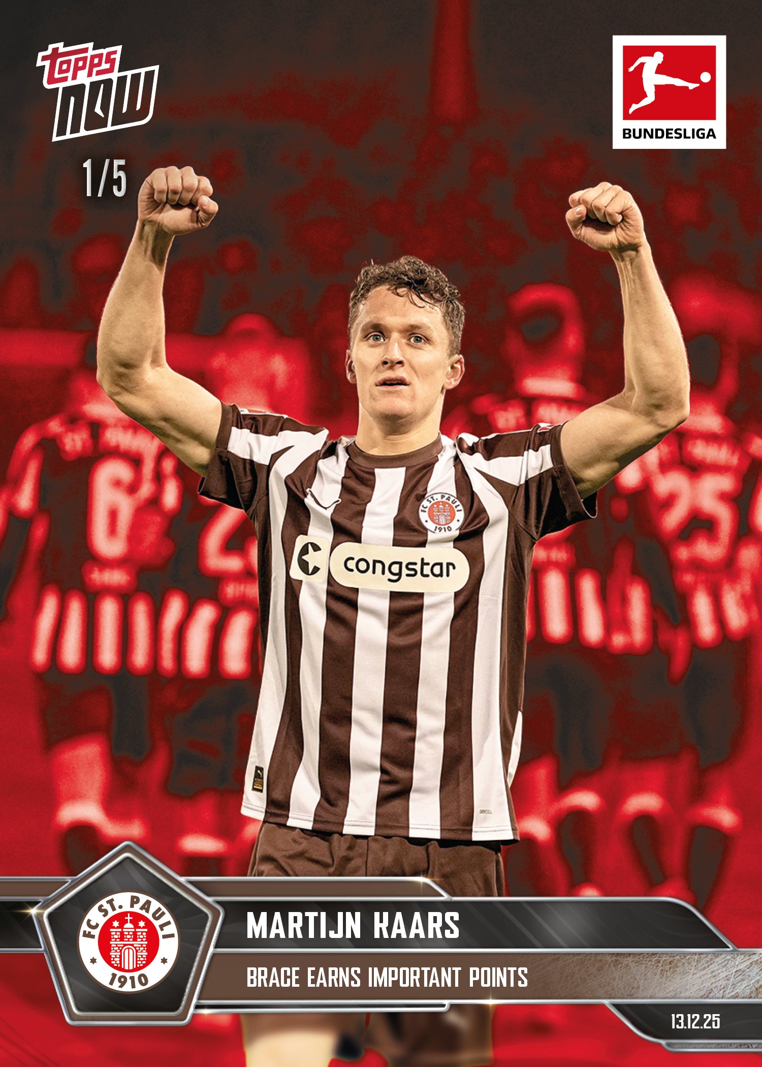 Martijn Kaars - 2025-26 Bundesliga Topps NOW - Card 79 - PR: 360 - Image 3