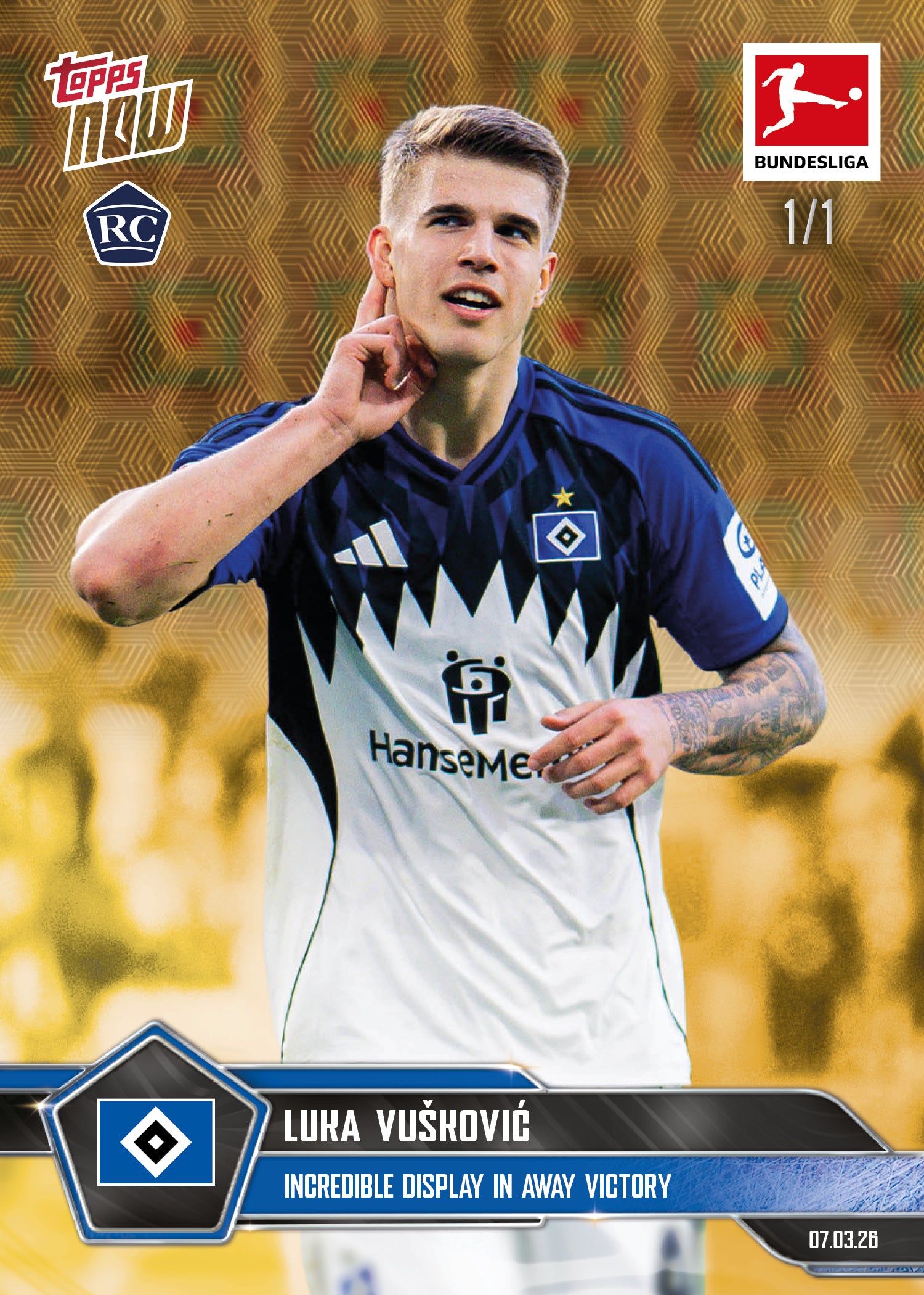 Luka Vušković - 2025-26 Bundesliga Topps NOW - Card 143 - PR:2432 - Image 2