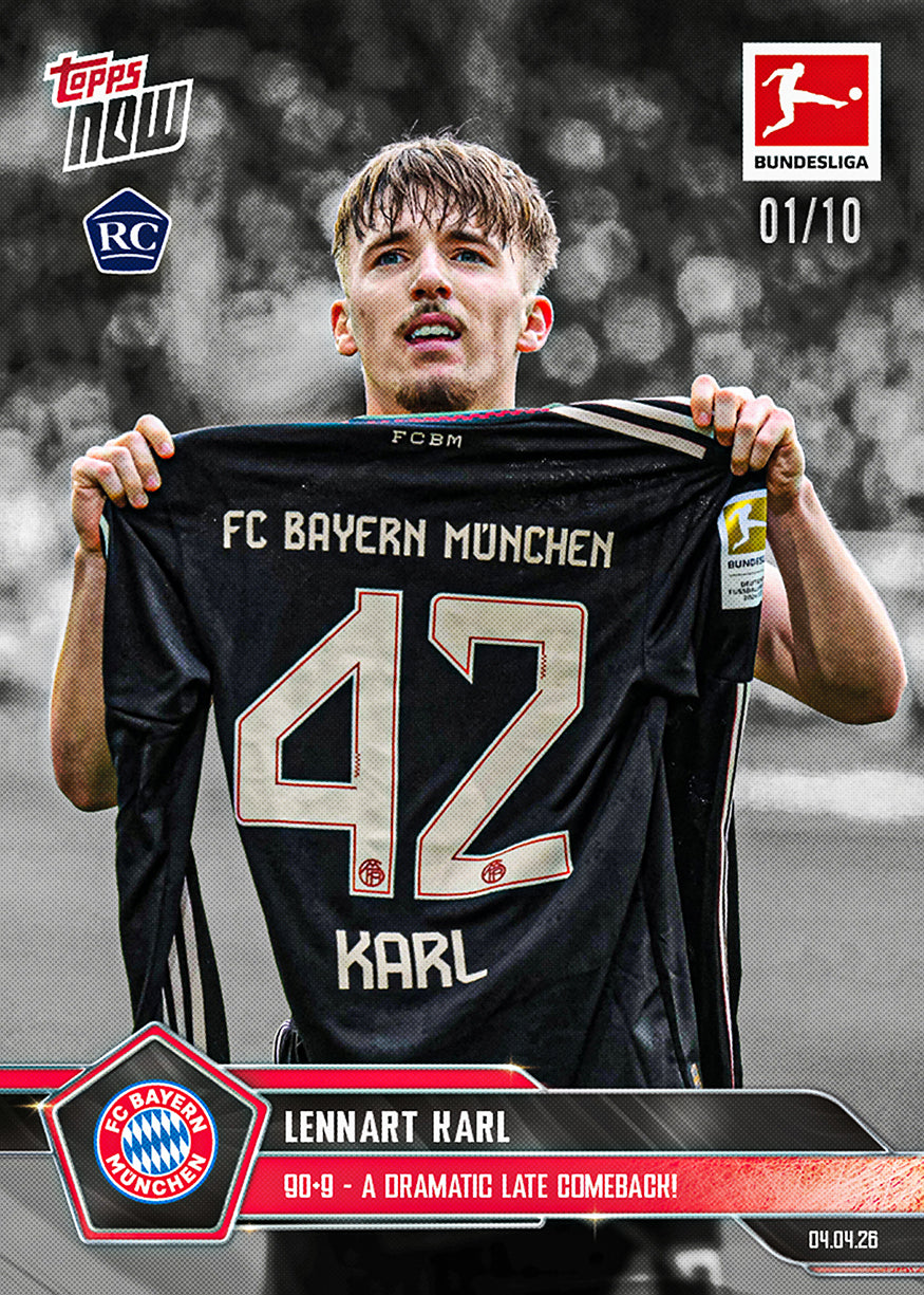 Lennart Karl - 2025-26 Bundesliga Topps NOW - Card 164 - PR: 6493 - Image 4