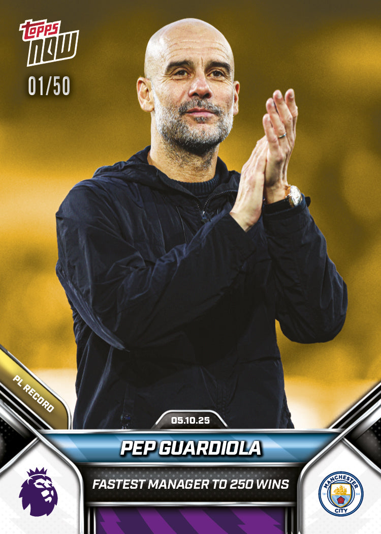 Pep Guardiola - 2025-26 Premier League Topps NOW - Card 34 - PR: 591 - Image 6