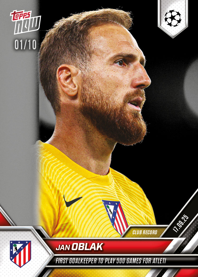 Jan Oblak - 2025-26 UCL Topps NOW - Card 19 - PR: 201 - Image 4
