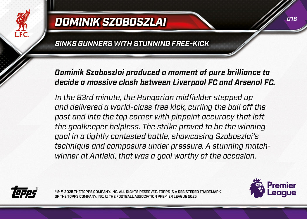 Dominik Szoboszlai - 2025-26 Premier League Topps NOW - Card 16 - PR: 2114 - Image 7