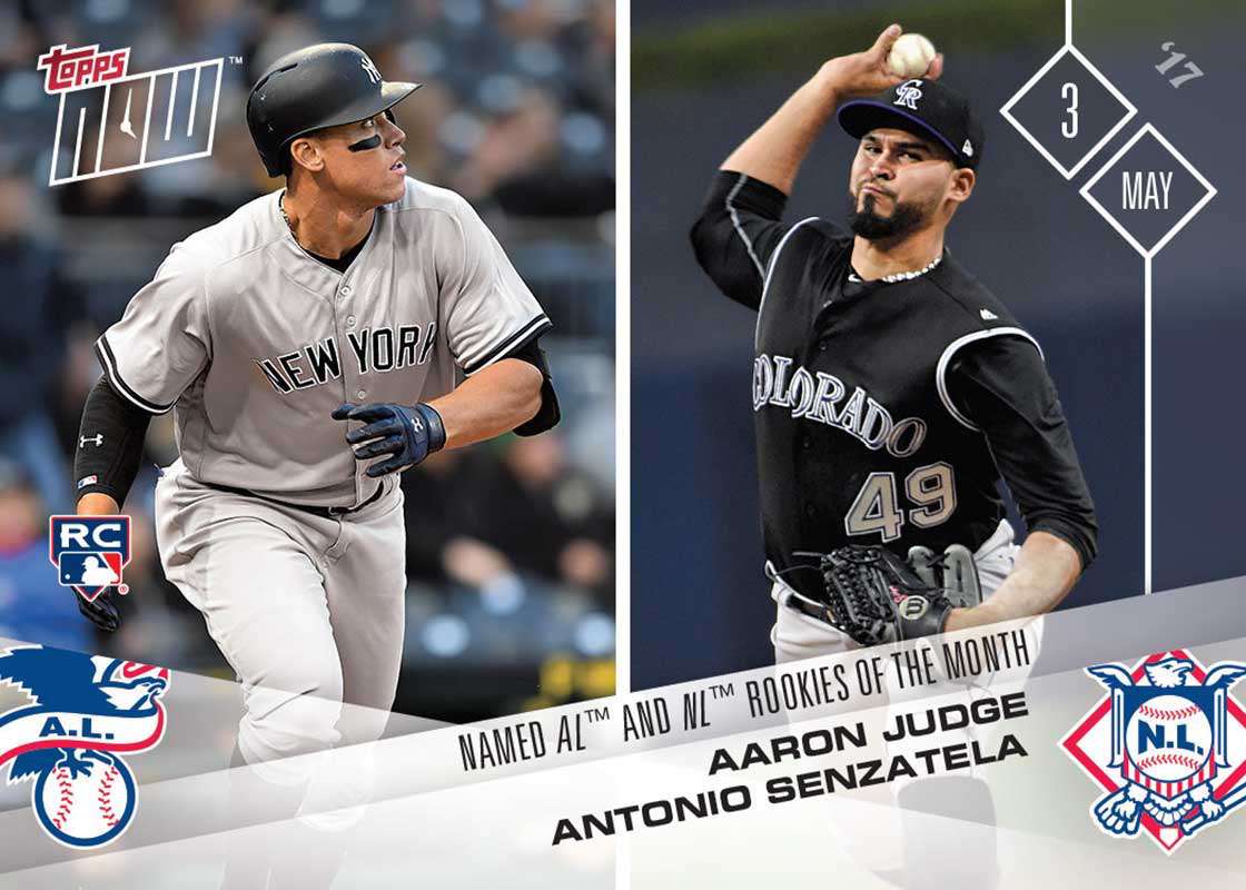 Aaron Judge/Antonio Senzatela (RC) - 5/4/2017 MLB TOPPS NOW Card 108 - Print Run: 618