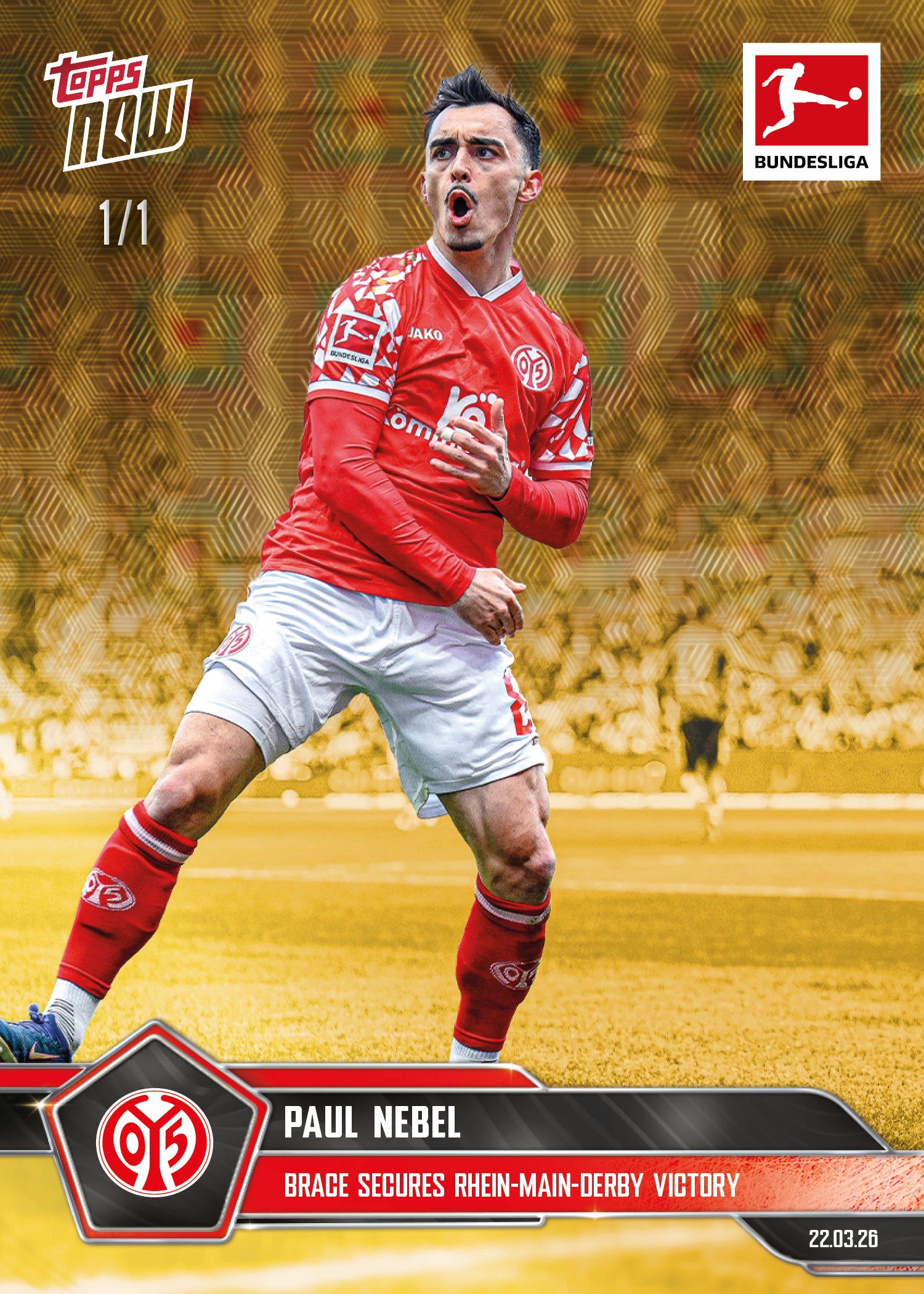 Paul Nebel - 2025-26 Bundesliga Topps NOW - Card 154 - PR: 114 - Image 2