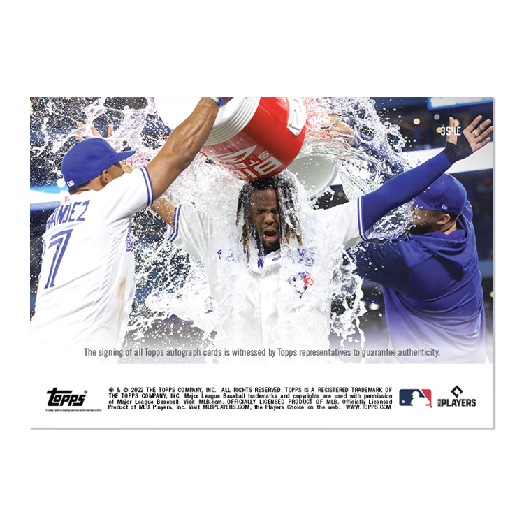 On-Card Auto # to 5 - Vladimir Guerrero Jr. - 2022 MLB TOPPS NOW Card 354E - Image 2