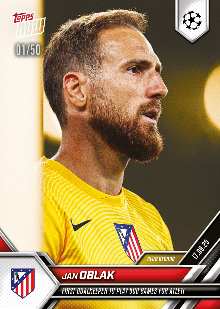 Jan Oblak - 2025-26 UCL Topps NOW - Card 19 - PR: 201 - Image 6