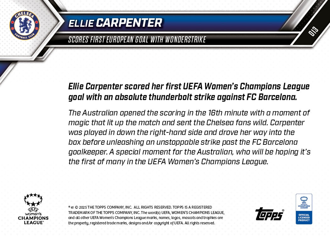 Ellie Carpenter - 2025-26 UWCL Topps NOW - Card 13 - PR: 398 - Image 7