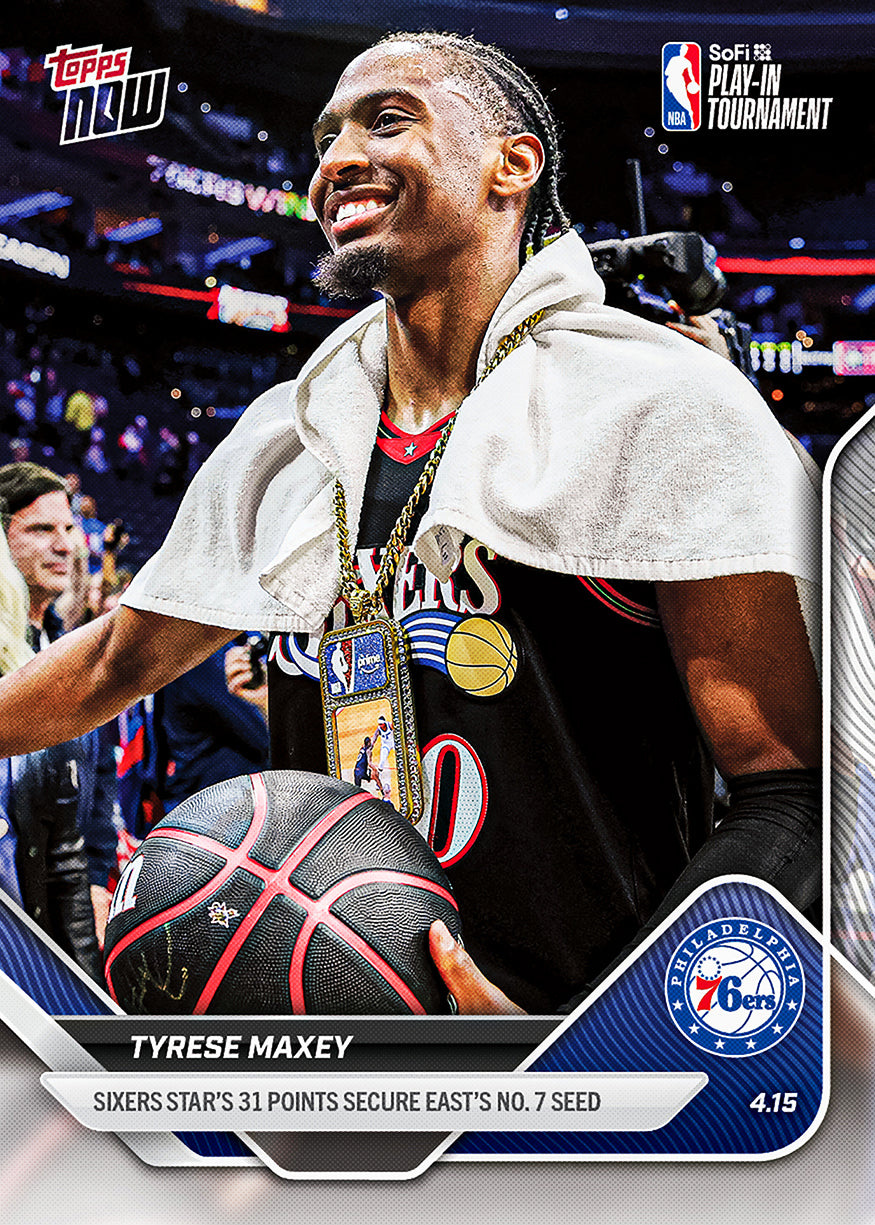 Tyrese Maxey - 2025-26 NBA Topps NOW - Card 259 - PR: 955 - Image 2