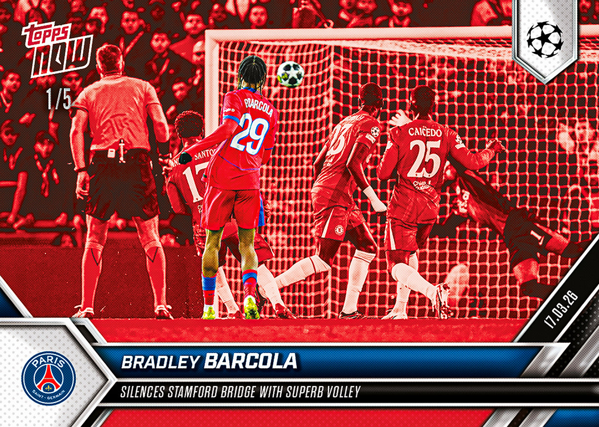 Bradley Barcola - 2025-26 UCL Topps NOW - Card 106 - PR: 246 - Image 3