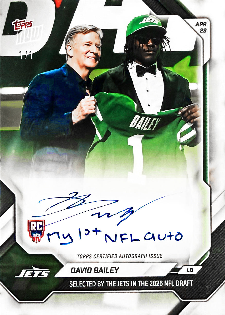 Alternative view of David Bailey - 2026 NFL Topps NOW - Card DBAI - PR: 3929