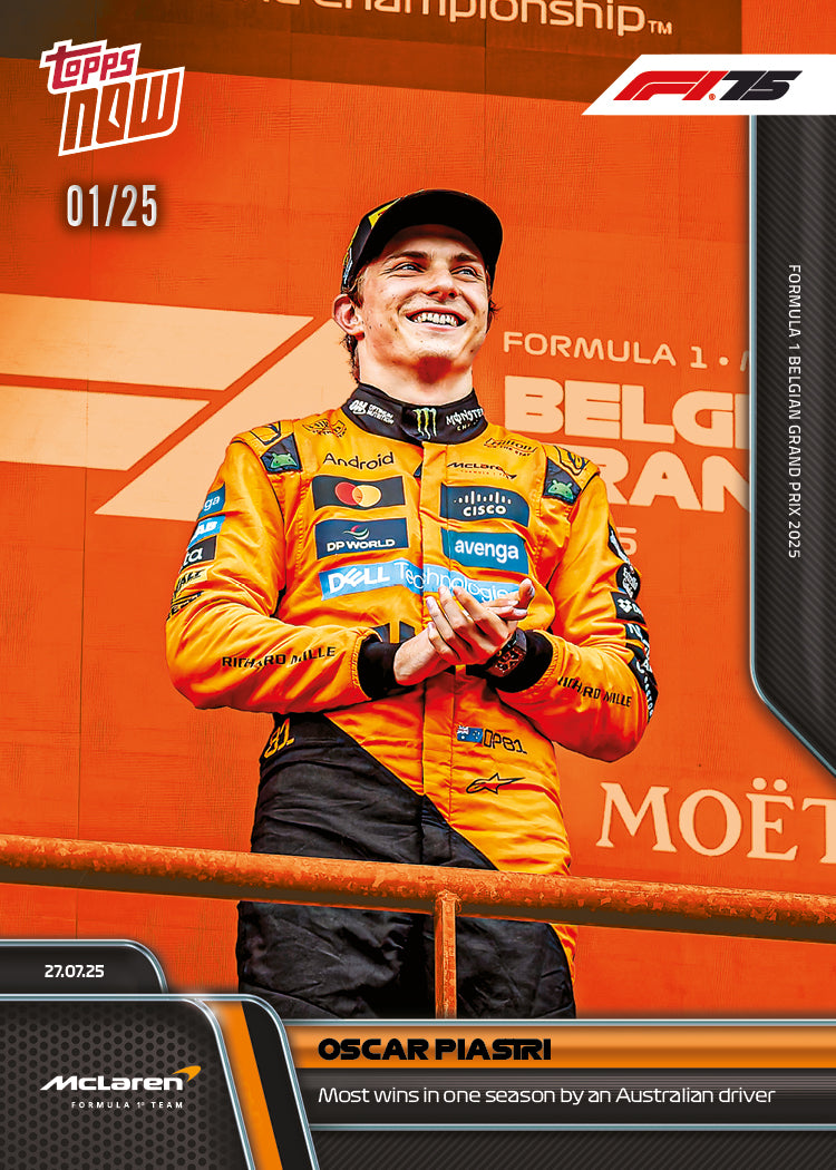 Oscar Piastri - 2025 Formula 1 Topps NOW - Card 52 - PR: 2404 - Image 5