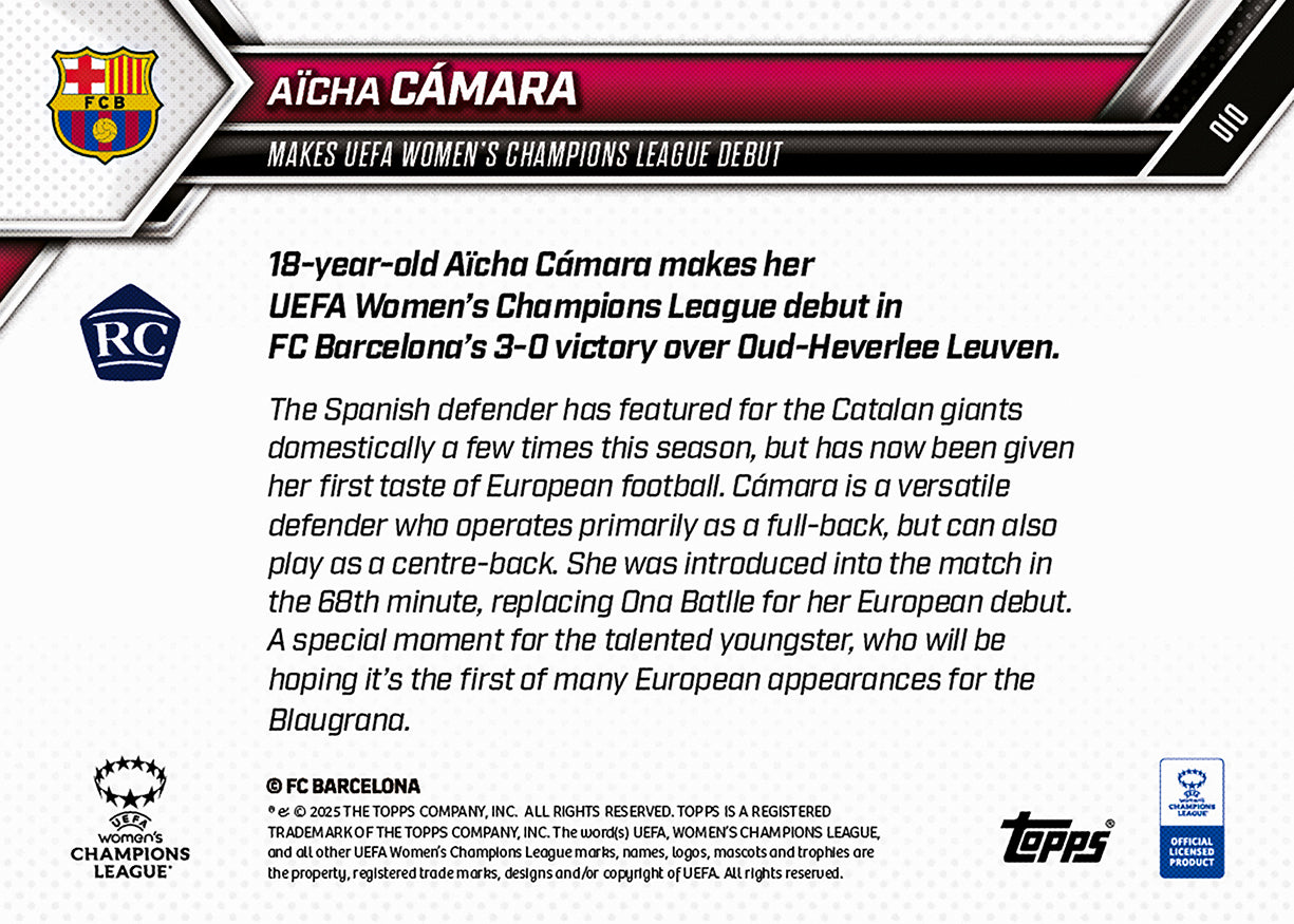 Aïcha Cámara - 2025-26 UWCL Topps NOW - Card 10 - PR: 471 - Image 7