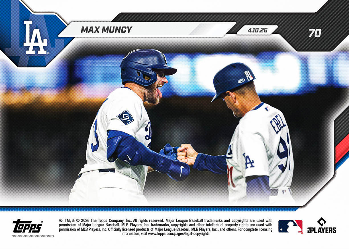 Max Muncy - 2026 MLB Topps NOW - Card 70 - PR: 1891 - Image 2