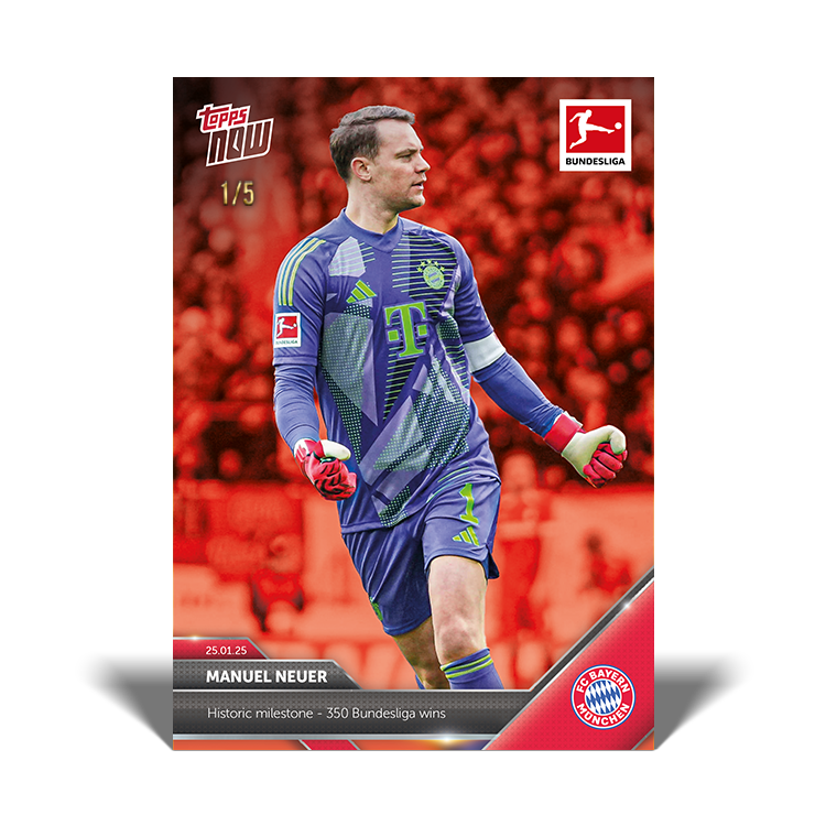 Manuel Neuer - Historic milestone - 350 Bundesliga wins - 24/25 Bundesliga Topps NOW Card 107 - PR:290 - Image 3