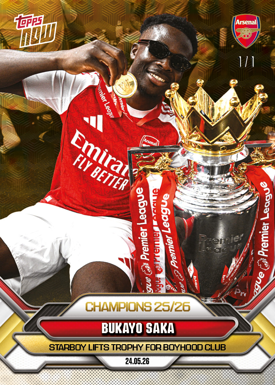 Bukayo Saka - 2025-26 Arsenal FC Topps NOW - Card 4 - PR: 7005 - Image 3