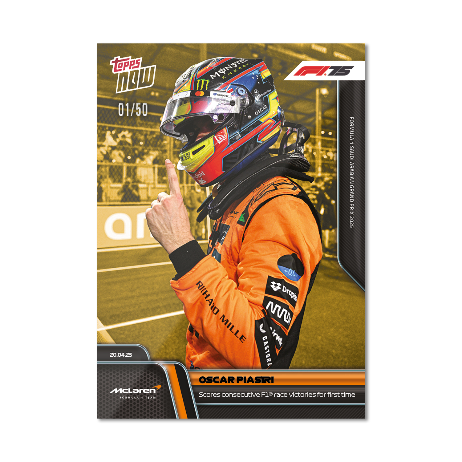 Oscar Piastri - 2025 Formula 1 Topps NOW - Card 31 - PR: 2723 - Image 5