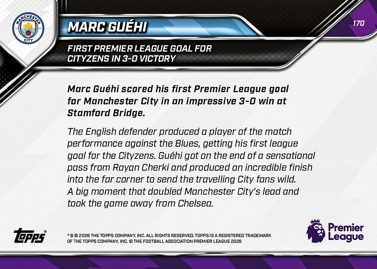 Marc Guéhi - 2025-26 Premier League Topps NOW - Card 170 - PR: 278 - Image 7